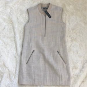 Theory Emoran  cross hatched silk dress ecru 4